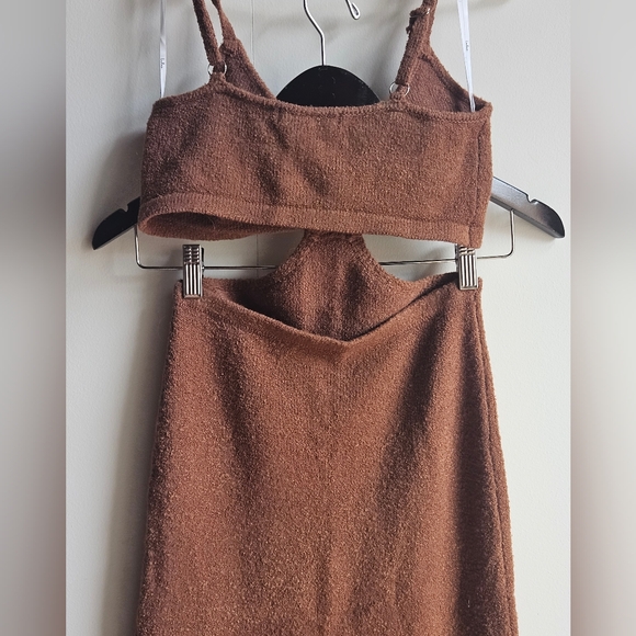 Lulus Brown Cutout Midi Sweater Dress in Women's M - Picture 13 of 16